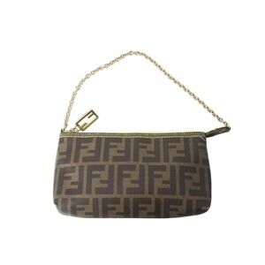FENDI Accessory Pouch One Shoulder Hobo Bag Zucca Brown